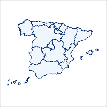 imagen del contorno de las comunidades autónomas en España